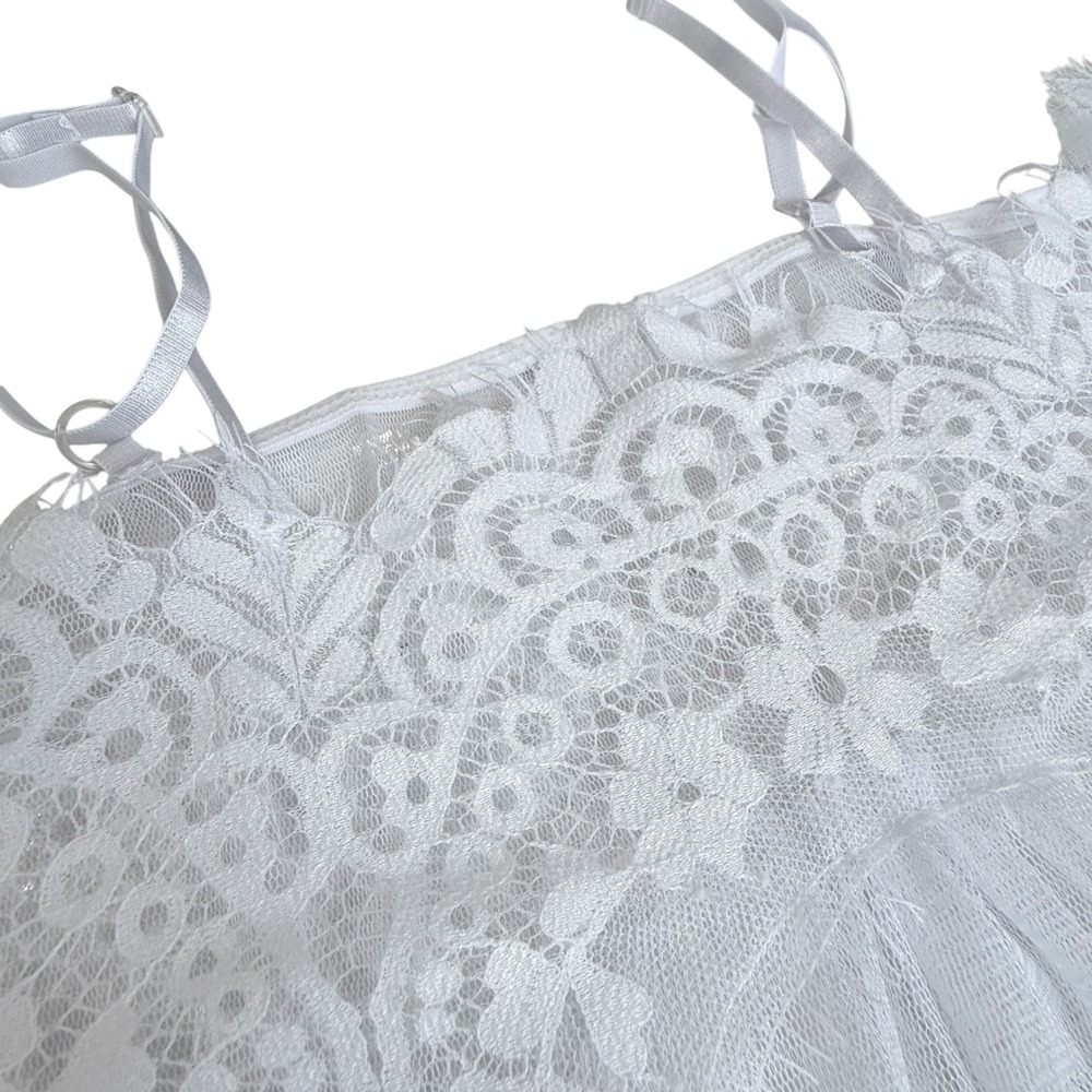 Womens Sheer Lace Victorian Top Sz M Romantic Feminine Bridal Romantic Festival